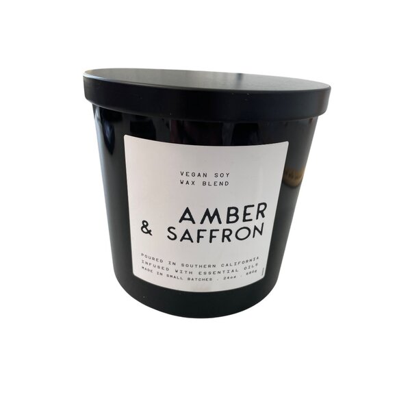 Leoben Company Amber and Saffron Scented Candle 24Oz Vegan Soy Wax Blend 3 Wicks - Picture 1 of 6